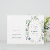 Gold Geometric Greenery Foliage Wedding Programme (Staand voorkant)