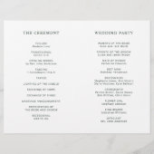 Gold Geometric Greenery Foliage Wedding Programme (Achterkant)