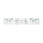 Gold Geometric Greenery Foliage Wedding Uitnodigingen Wikkel (Vlak)