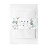 Gold Geometric Greenery Foliage Wedding Uitnodigingen Wikkel (Voorkant Voorbeeld)