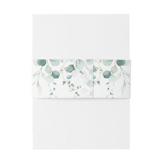 Gold Geometric Greenery Foliage Wedding Uitnodigingen Wikkel (Achterkant Voorbeeld)