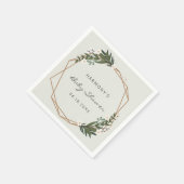 Gold Geometric Greenery Gender Neutral Baby shower Servet (Hoek)