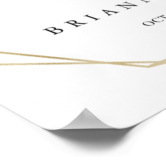 Gold Geometric Greenery Wedding Welcome Sign Poster (Hoek)