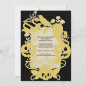 Gold Geometric Halloween Birthday Funny Costume Feestdagenkaart (Voorkant)