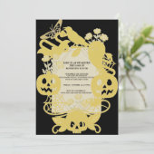 Gold Geometric Halloween Birthday Funny Costume Feestdagenkaart (Staand voorkant)