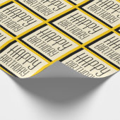 Gold Geometric Happy Birthday Cadeaupapier (Hoek)