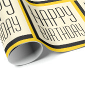 Gold Geometric Happy Birthday Cadeaupapier (Rol Hoek)