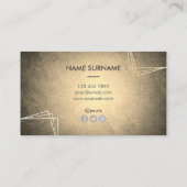 Gold Geometric Leather Social Visitekaartje (Achterkant)