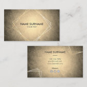 Gold Geometric Leather Social Visitekaartje (Voorkant / Achterkant)