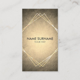 Gold Geometric Leather Vertical Visitekaartje