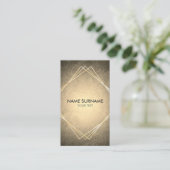 Gold Geometric Leather Vertical Visitekaartje (Staand voorkant)