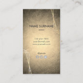 Gold Geometric Leather Vertical Visitekaartje (Achterkant)