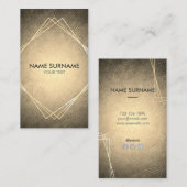 Gold Geometric Leather Vertical Visitekaartje (Voorkant / Achterkant)