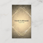 Gold Geometric Leather Vertical Visitekaartje (Voorkant)