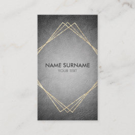 Gold Geometric Leather Vertical Visitekaartje