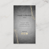 Gold Geometric Leather Vertical Visitekaartje (Achterkant)