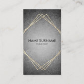 Gold Geometric Leather Vertical Visitekaartje (Voorkant)