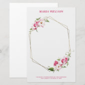 Gold Geometric Lijst Briefpapier (Voorkant / Achterkant)