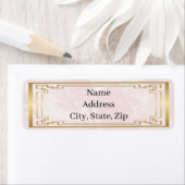 Gold Geometric Lijst Pink Marble Weddenschap Addre Etiket (Insitu)