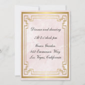 Gold Geometric Lijst Pink Marble Weddenschappen Re Kaart (Voorkant)