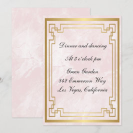 Gold Geometric Lijst Pink Marble Weddenschappen Re Kaart