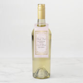 Gold Geometric Lijst Pink Marble Wedding Flessenhanger (Op fles)