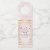 Gold Geometric Lijst Pink Marble Wedding Flessenhanger