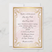 Gold Geometric Lijst Pink Marble Wedding Kaart (Voorkant)