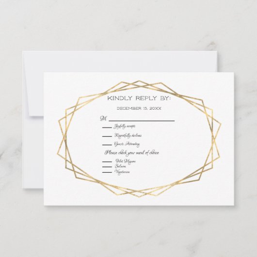 Gold Geometric Lijst RSVP (Voorkant)