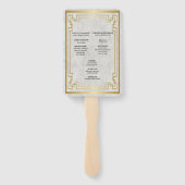 Gold Geometric Lijst White Marble Wedding Program Handwaaier (Achterkant)