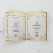 Gold Geometric Lijst White Marble Wedding Program Kaart (Binnen)