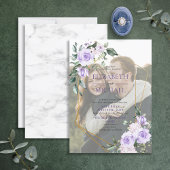 Gold Geometric Lila Floral Vellum Overlay Foto Kaart