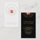 *~* Gold Geometric Lunar Sacred Geometry Boho Visitekaartje (Voorkant / Achterkant)