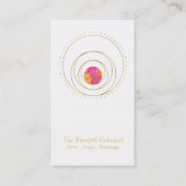 *~* Gold Geometric Lunar Sacred Geometry Boho Visitekaartje (Voorkant)