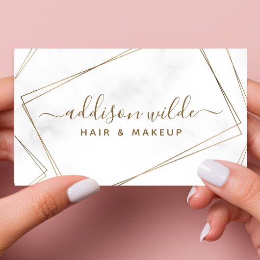 Gold Geometric Marble Abstract Simple Modern Visitekaartje