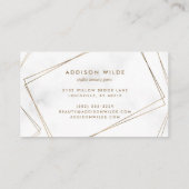 Gold Geometric Marble Abstract Simple Modern Visitekaartje (Achterkant)