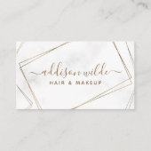 Gold Geometric Marble Abstract Simple Modern Visitekaartje (Voorkant)