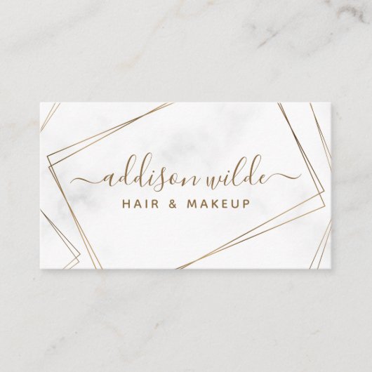Gold Geometric Marble Abstract Simple Modern Visitekaartje (Voorkant)