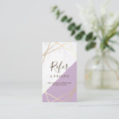 Gold Geometric Marble Lavender Referral Verticaal Visitekaartje (Staand voorkant)