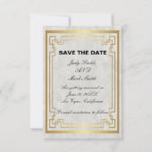 Gold Geometric Marble Wedding Save the Date Kaart (Voorkant)