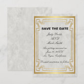 Gold Geometric Marble Wedding Save the Date Kaart (Voorkant / Achterkant)