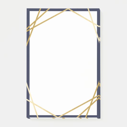 Gold Geometric Midnight Blue 4*6 Notes (Voorkant)