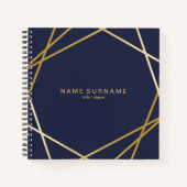 Gold Geometric Midnight Blue 8,5-inch spiral NoteB Notitieboek (Voorkant)
