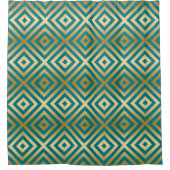 Gold Geometric Modern Pattern Aangepaste achtergro Douchegordijn (Voorkant)