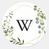 Gold Geometric Monogram Wedding Envelope zegels (Voorkant)