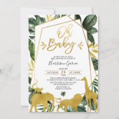 Gold Geometric Oh Baby Animals Baby shower Kaart (Voorkant)