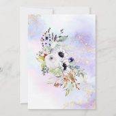 Gold Geometric Paars Floral Engagement Party Kaart (Achterkant)