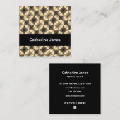 Gold geometric pattern black vierkante visitekaartje (Voorkant / Achterkant)