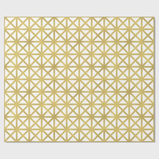 Gold Geometric Pattern Cadeaupapier (Vlak)
