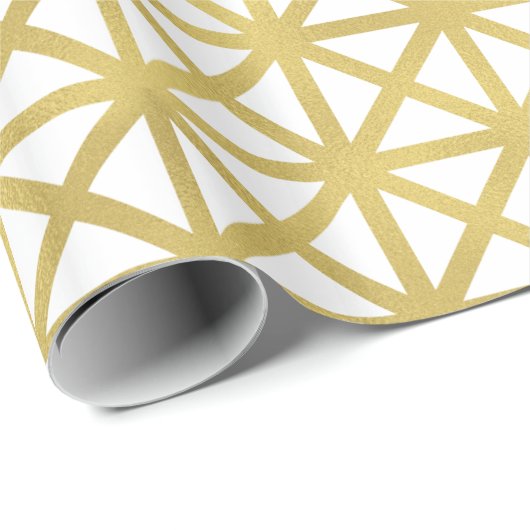 Gold Geometric Pattern Cadeaupapier (Rol Hoek)